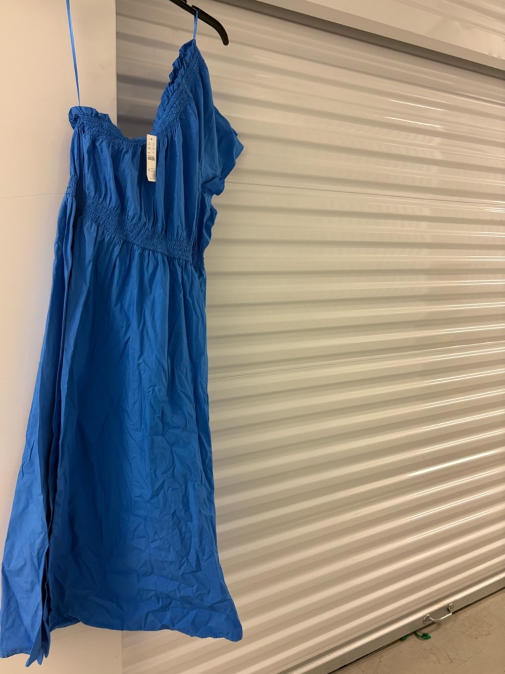 J. Crew Smocked One Shoulder Dress in Cotton Poplin. Size XL. New with tags.